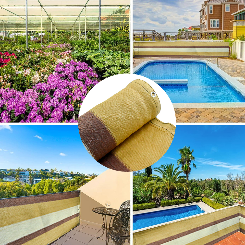 100% בתולי HDPE180GSM גוון צבע חום נטו למרפסת