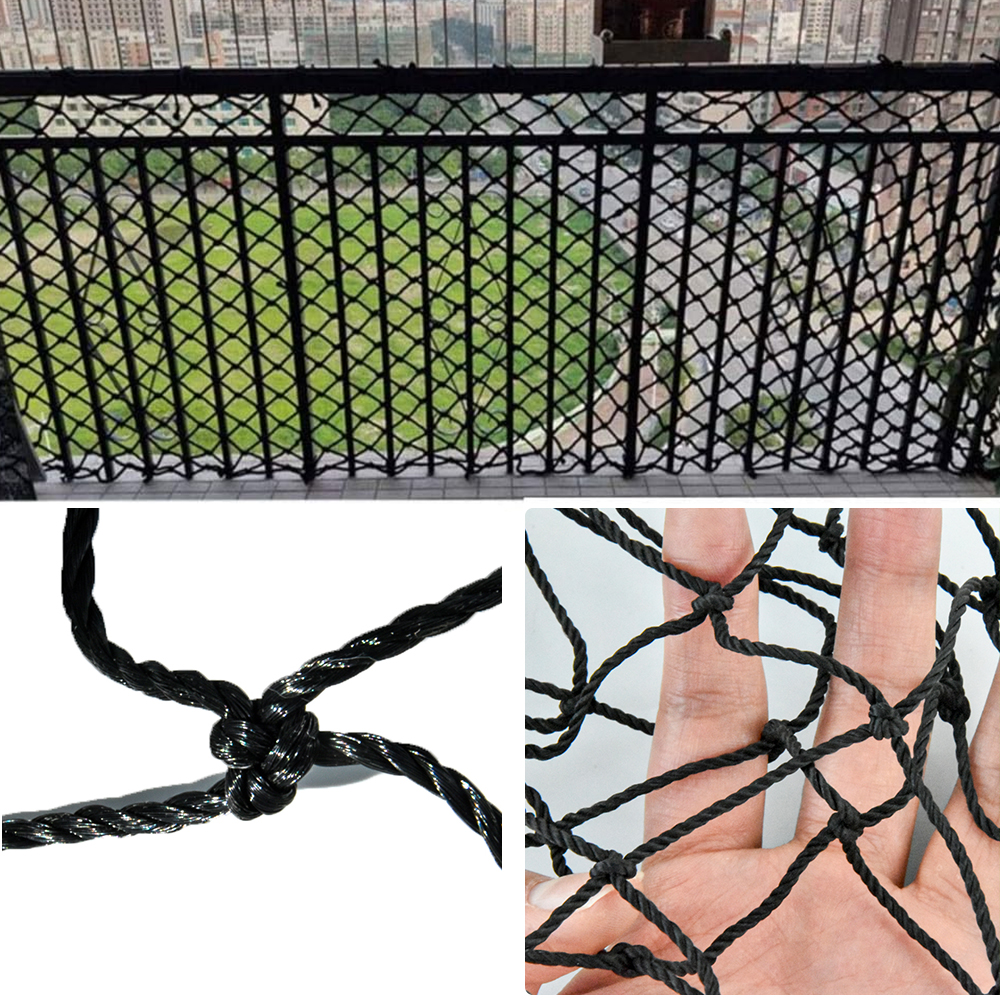 בד ניילון נטו שחור נוקב מרפסת מרפסת יונה