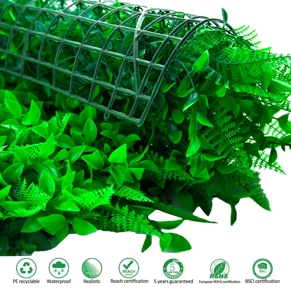  גינה חיצונית UV מוגנת קיר דשא ירוק מפלסטיק