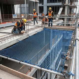 רשת בטיחות HDPE לבנייה כבדה להגנה מפני נפילה