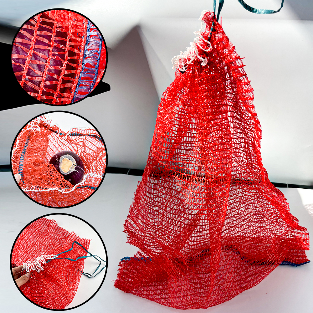 PE ירקות שקית רשת בצל שקית רשת עם שרוך