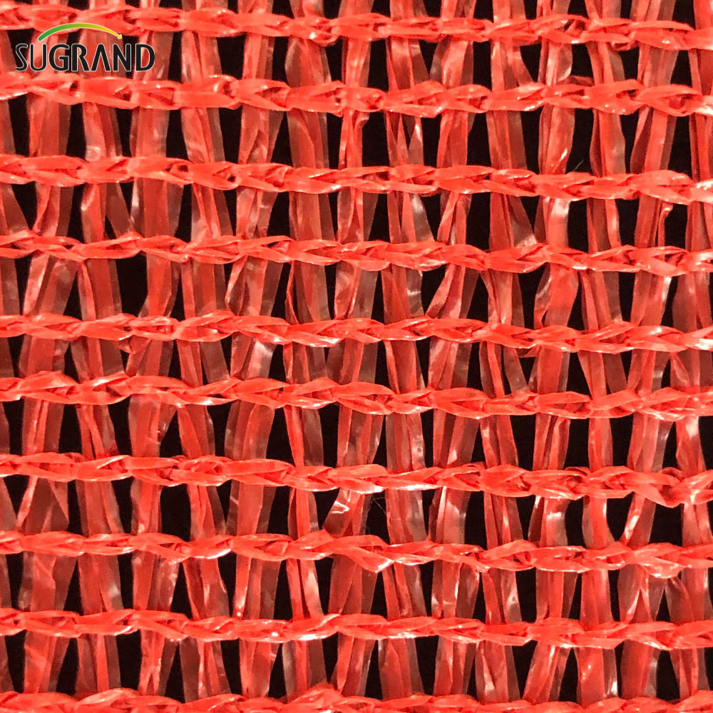 38 Gsm Tape Two Needles Shade Red Net HDPE Sun Shade Net 