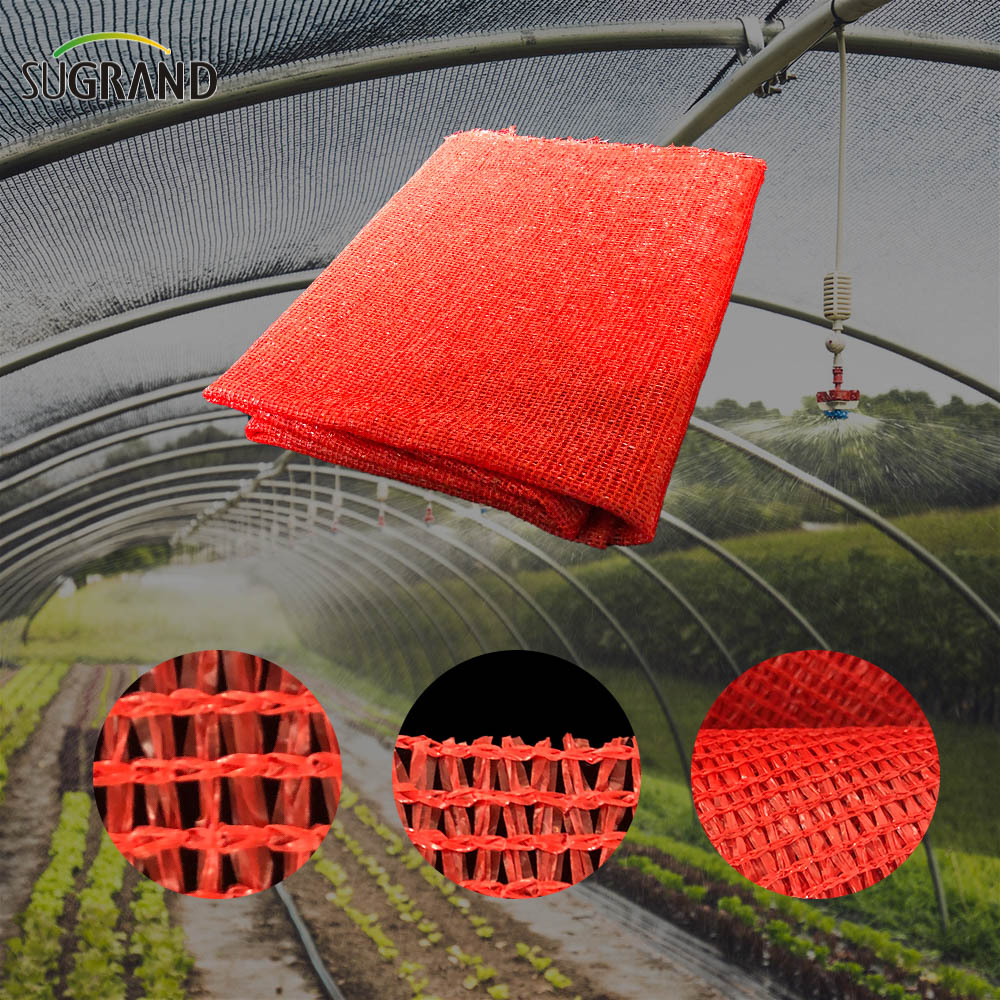 38 Gsm Tape Two Needles Shade Red Net HDPE Sun Shade Net 
