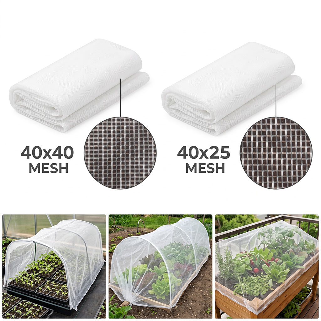 רשת חרקים HDPE 40 Mesh לירקות חממה